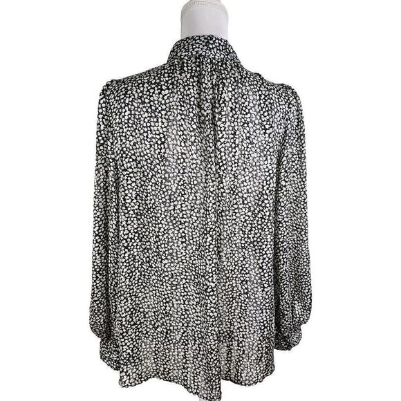 H&M ~Woman Size L~ Multicolor Floral Print Blouse Boho Sheer Long Sleeve NWOT. - Picture 3 of 10